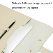 S177 3 In 1 Leather Water-resistant Laptop Liner Bags, Size: 15 inches(Light Yellow)