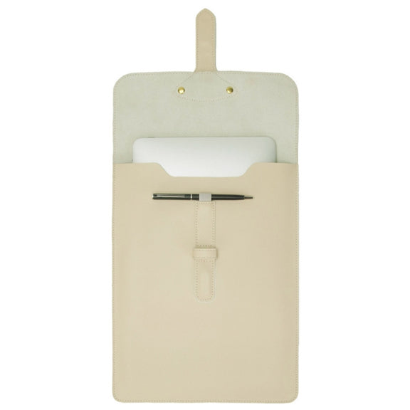 S177 3 In 1 Leather Water-resistant Laptop Liner Bags, Size: 15 inches(Light Yellow)