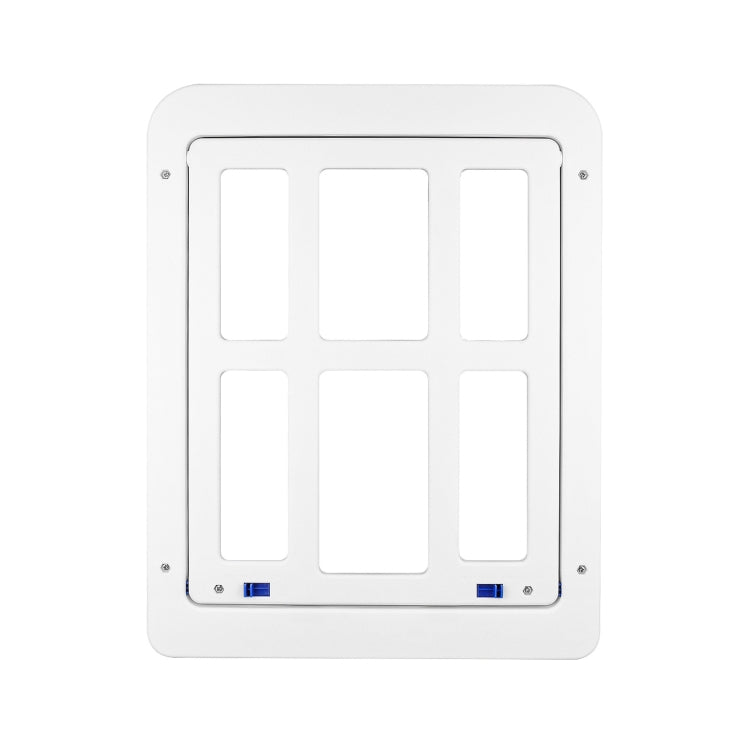 34cmx 44cm  Pet Plaid Door For Screen Window Door Hole With Automatic Closure Lockable(White)