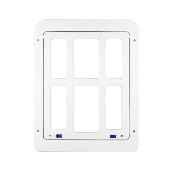 34cmx 44cm  Pet Plaid Door For Screen Window Door Hole With Automatic Closure Lockable(White)