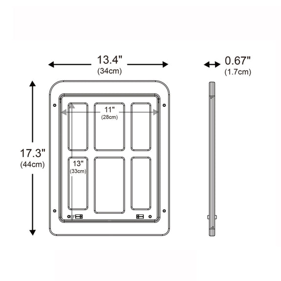 34cmx 44cm  Pet Plaid Door For Screen Window Door Hole With Automatic Closure Lockable(White)