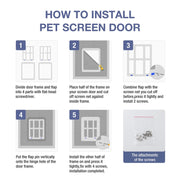 34cmx 44cm  Pet Plaid Door For Screen Window Door Hole With Automatic Closure Lockable(White)