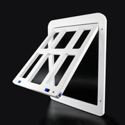 34cmx 44cm  Pet Plaid Door For Screen Window Door Hole With Automatic Closure Lockable(White)