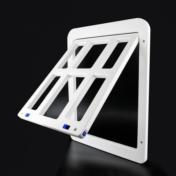 34cmx 44cm  Pet Plaid Door For Screen Window Door Hole With Automatic Closure Lockable(White)