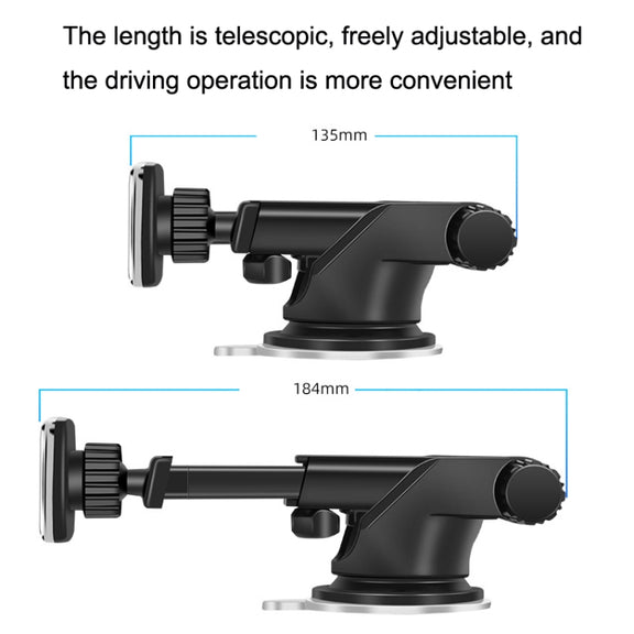 Telescopic Suction Cup Magnetic Suction Car Navigation Desktop Phone Bracket(Black)