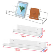 Home Kitchen Office Books Wall Mounted Acrylic Shelf, Specification: 40x10x6cm