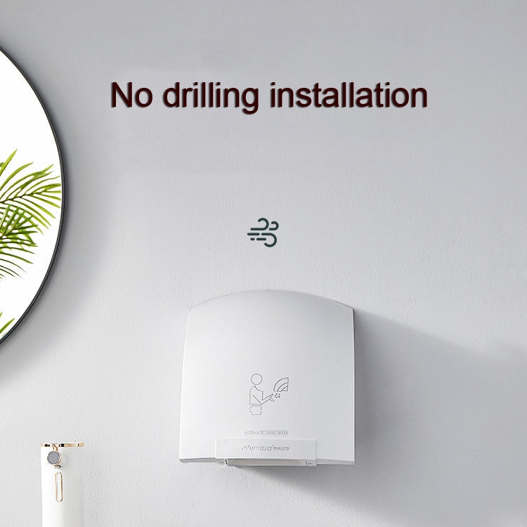 Interhasa 220V Automatic Electric Hand Dryer Mini  Induction Hand Drying Machine,Style: Single Hot,CN Plug