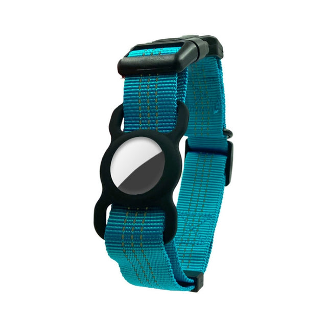 PUGGA GG1002 Polyester Dog GPS Device Protector Collar For AirTag, Size: L(Blue)