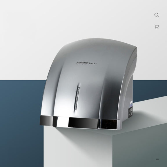 Interhasa  220V 1800W Hot and Cold Switching Electric Hand Dryer,Model: A1003 Silver���CN Plug