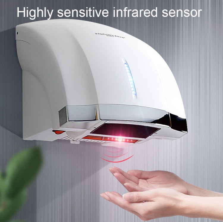 Interhasa  220V 1800W Hot and Cold Switching Electric Hand Dryer,Model: A1003 Silver���CN Plug