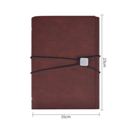 A5 Business Loose-leaf Notebook Office Stationery Leather PU Notepad(Red Brown)