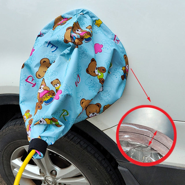 New Energy Vehicle Charging Port Water-resistant Protective Cover, Color: Bear Blue