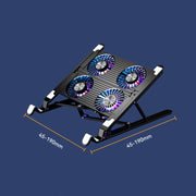 Laptop Radiator Bracket Folding Storage Air-cooled Cooling Base,Style: Four Fan