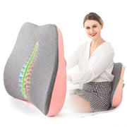 Memory Foam Lumbar Pillow Office Seat Lumbar Cushion(Green)