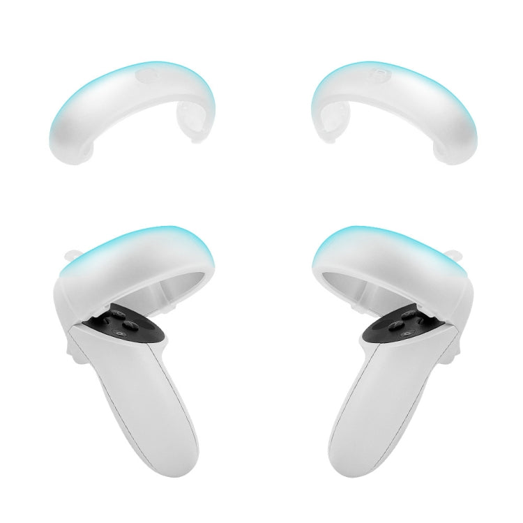 1 Pair  Controller Grip Anti-collision Silicone Ring for Meta Quest 2(Transparent)