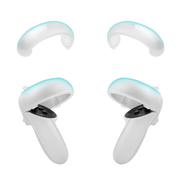 1 Pair  Controller Grip Anti-collision Silicone Ring for Meta Quest 2(Transparent)