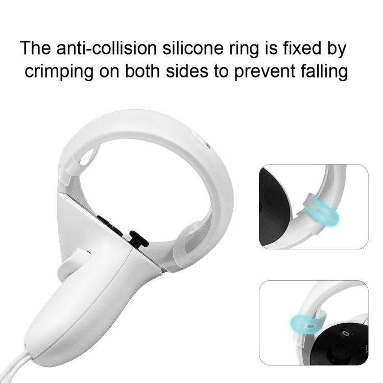 1 Pair  Controller Grip Anti-collision Silicone Ring for Meta Quest 2(Transparent)