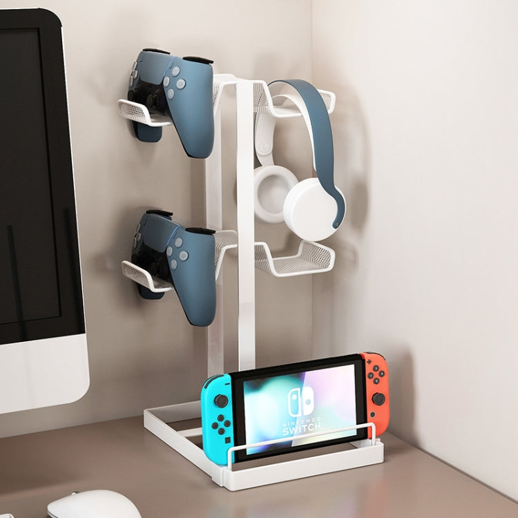 Desktop Headset Gamepad Game Console Storage Bracket(White)