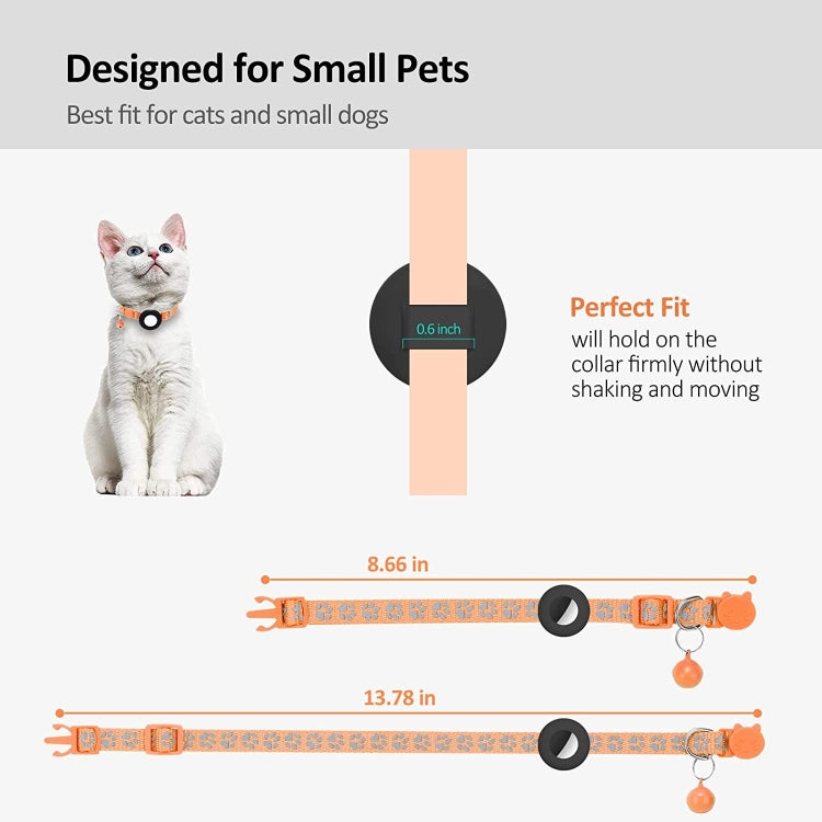 Pet Cat Reflective Collar with Bell for Airtag Tracker(Purple)