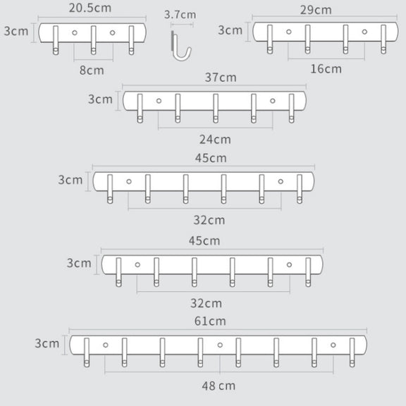 304 Stainless Steel No Punching Door Rear Coat Hook, Specification: 4 Hooks