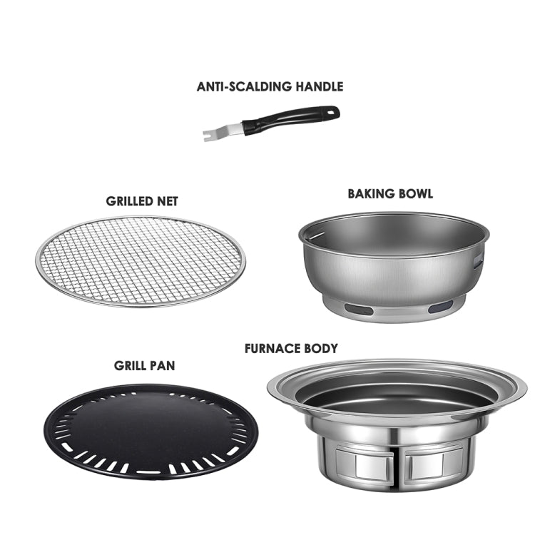 Home Multifunctional Adjustable Fire Barbecue Grill, Size: L (Pan+Net)