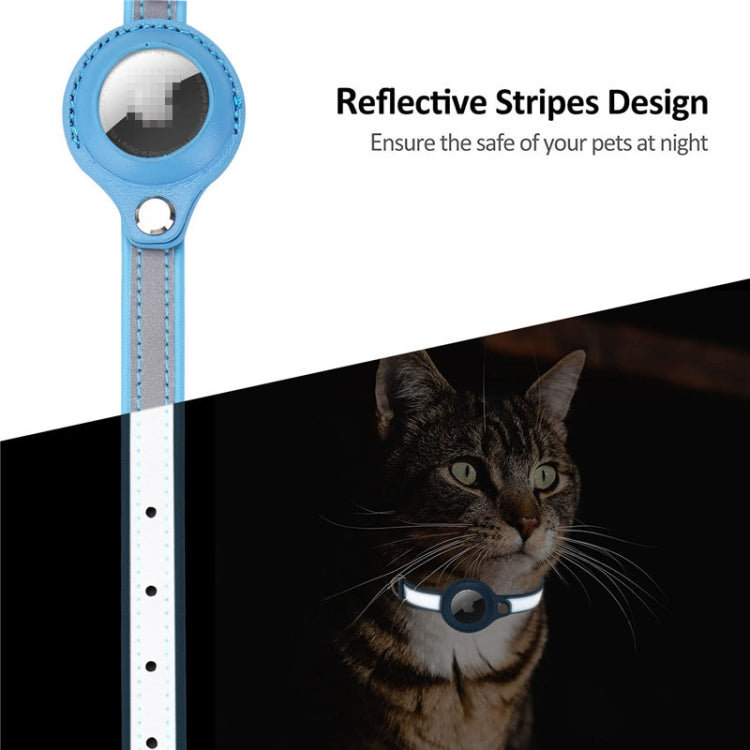 For Airtag Tracker Protective Cover Pet PU Collar, Specification: M(Purple)