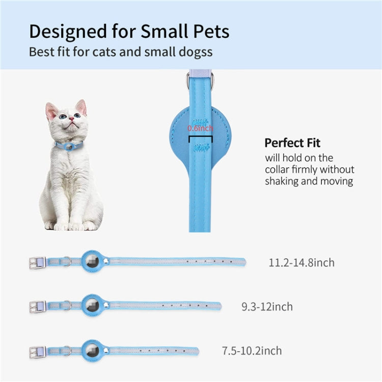 For Airtag Tracker Protective Cover Pet PU Collar, Specification: XS(Black)