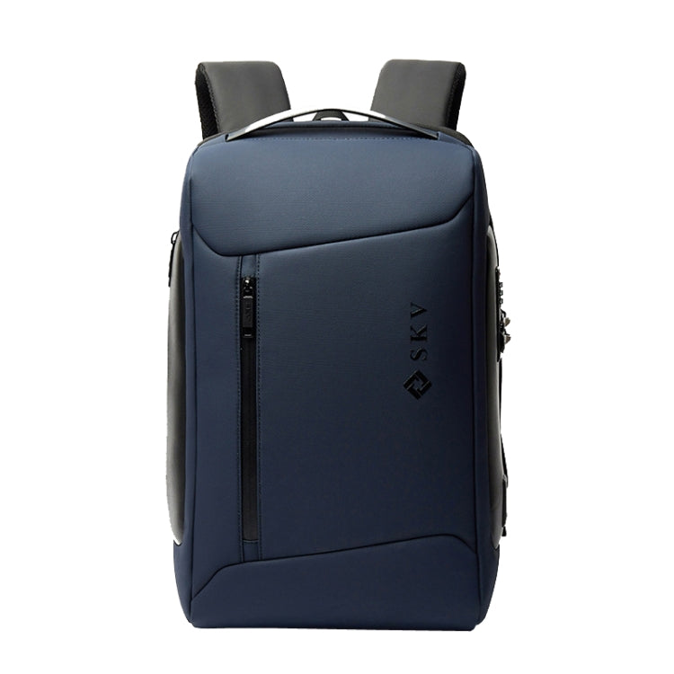 SKV B20430 Men Large Capacity Commute Computer Bag Business Casual Backpack(Blue)