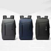 SKV B20430 Men Large Capacity Commute Computer Bag Business Casual Backpack(Black)