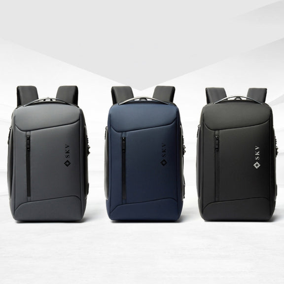 SKV B20430 Men Large Capacity Commute Computer Bag Business Casual Backpack(Grey)