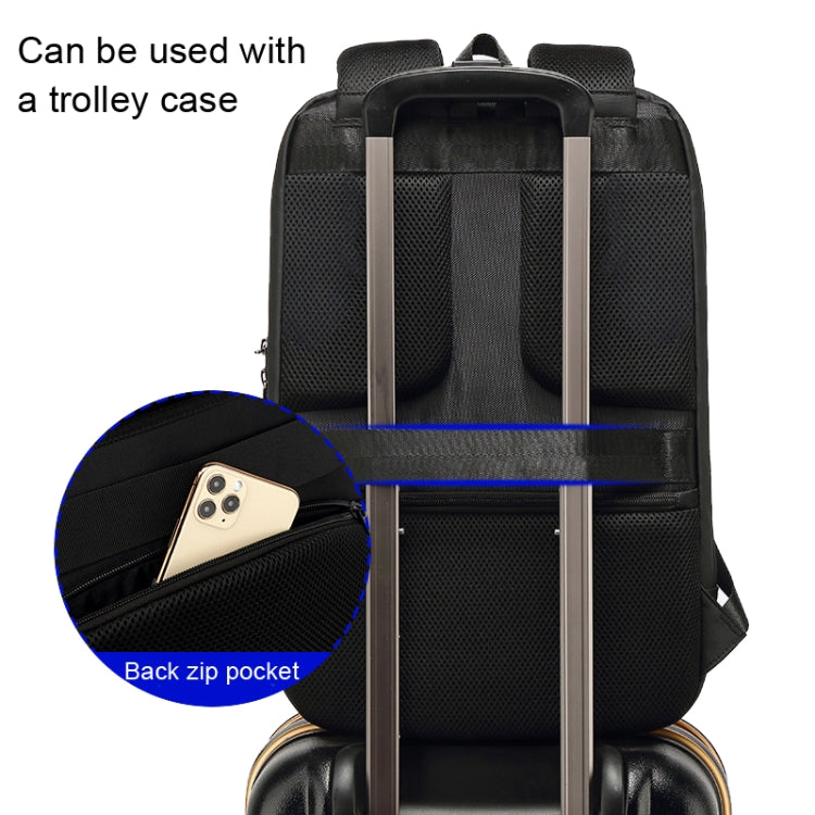 SKV B20430 Men Large Capacity Commute Computer Bag Business Casual Backpack(Black)