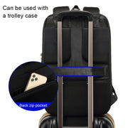 SKV B20430 Men Large Capacity Commute Computer Bag Business Casual Backpack(Black)