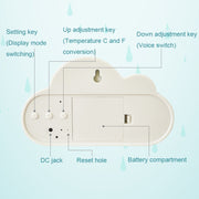 1966 Cute Cloud Shape Voice-activated LED Bedside Alarm Clock(Blue)