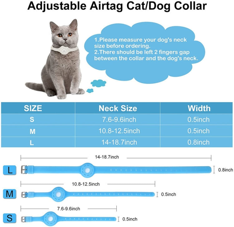 Pet Luminous Collar Locator Cover for Airtag, Specification: L(Luminous Blue)