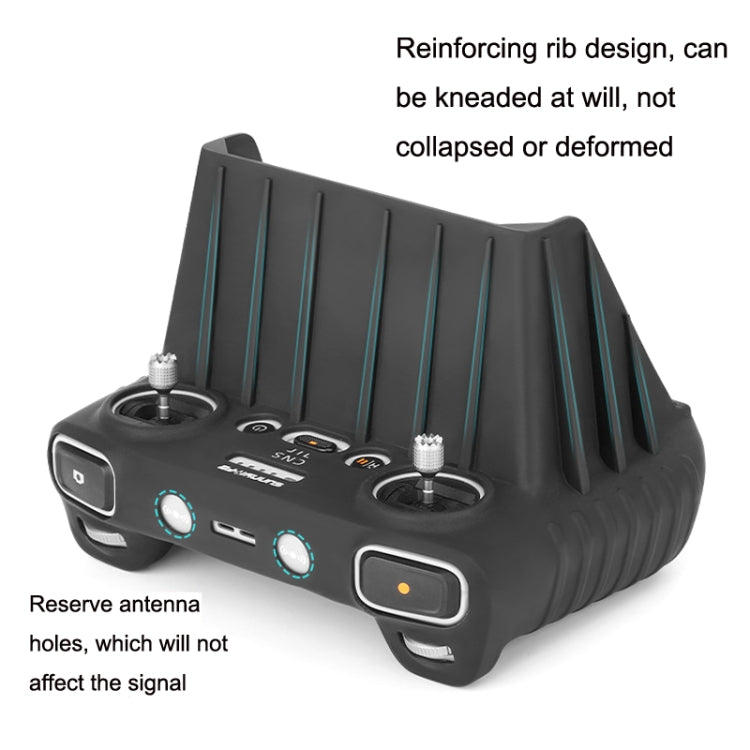 Sunnylife For DJI RC Remote Control Silicone Protective Case, Style: Without Hood (Black)