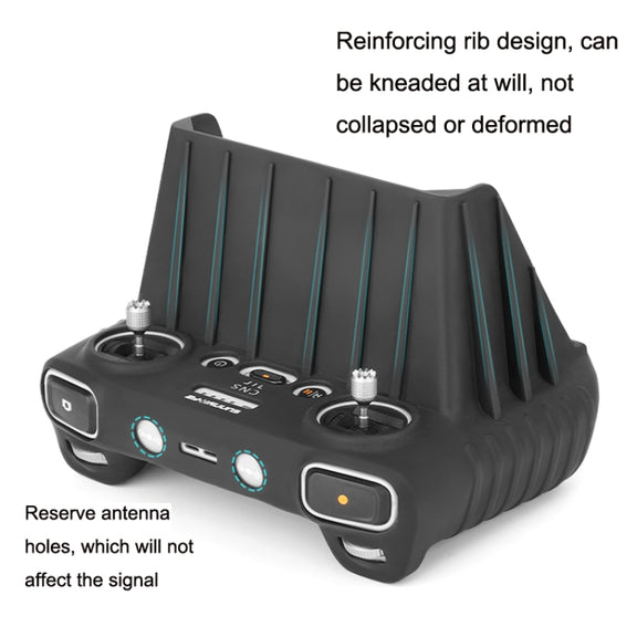 Sunnylife For DJI RC Remote Control Silicone Protective Case, Style: Without Hood (Black)