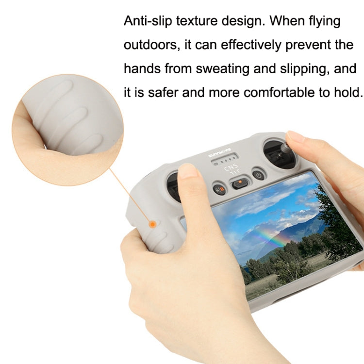 Sunnylife For DJI RC Remote Control Silicone Protective Case, Style: Without Hood (Gray)