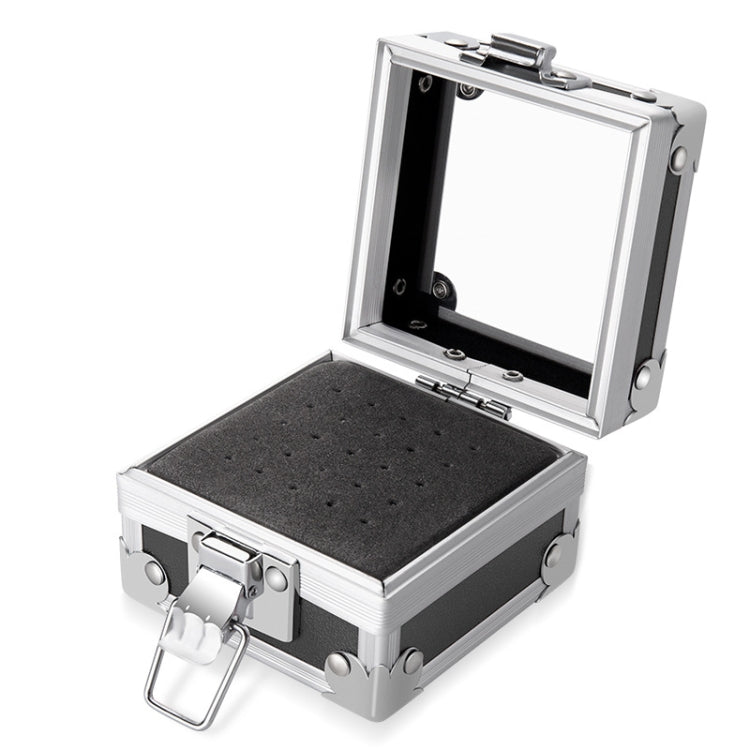 Nail Polishing Head 25 Holes Display Stand Dustproof Storage Box(Black)