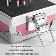 Nail Polishing Head 25 Holes Display Stand Dustproof Storage Box(Black)