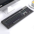 Bluetooth Wired 104-key Two-color Translucent Keycap Mechanical Keyboard(Black) - Wired Keyboard by PMC TechLife | Online Shopping South Africa | PMC TechLife | Buy Now Pay Later Mobicred