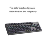 Bluetooth Wired 104-key Two-color Translucent Keycap Mechanical Keyboard(Black)