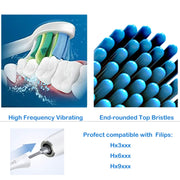 Toothbrush Head For Philips HX3/HX6/HX9 Series(Double Effect Black)