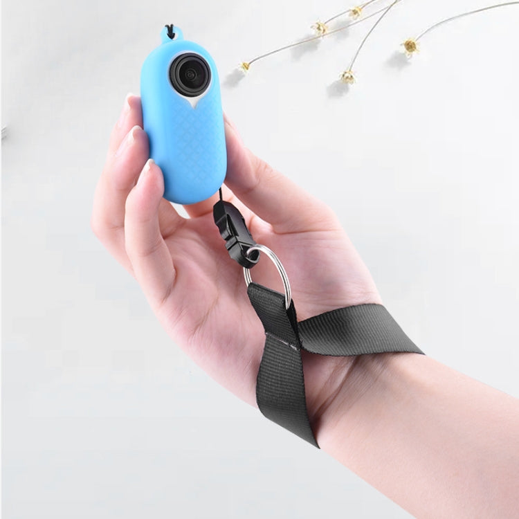 2 PCS Thumb Camera Silicone Case + Lanyard For Insta360 GO2(Blue)