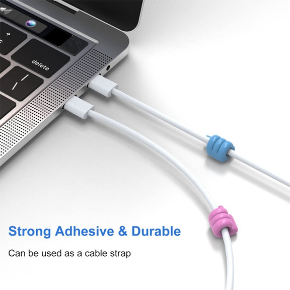 10 PCS Non-punching And Non-marking Adhesive Thumb Hook Cable Organizer(Blue)
