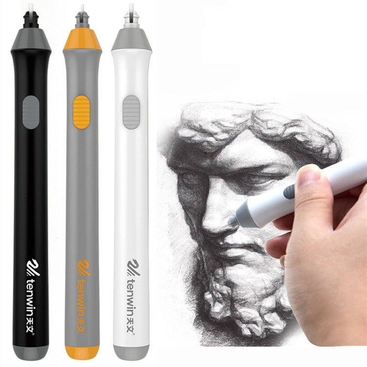 Tenwin 8302 Adjustable Electric Eraser With Rubber Refills For Sketch Drawing Erasing(Black)