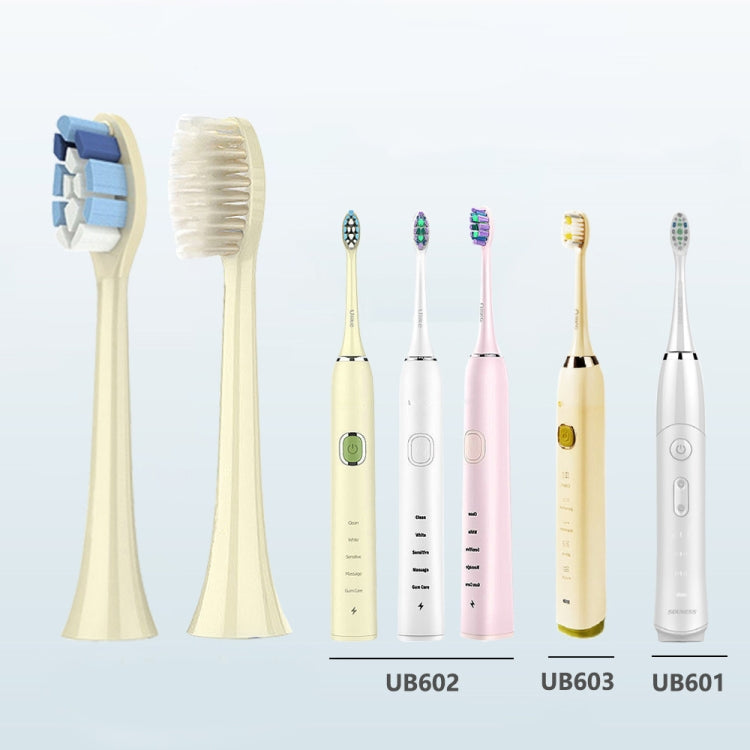 2 PCS Electric Toothbrush Head for Ulike UB602 UB603 UB601,Style: Soft -sensitive White