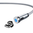 CC56 8Pin Magnetic Interface Dust Plug Rotating Data Charging Cable, Cbale Length: 1m(Silver) - Charging Cable & Head by PMC TechLife | Online Shopping South Africa | PMC TechLife | Buy Now Pay Later Mobicred