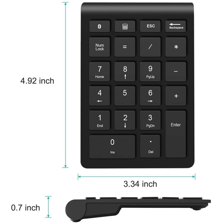 BT304 22 Keys Laptop Mini Wireless Keyboard, Spec: 2.4G (Gray)