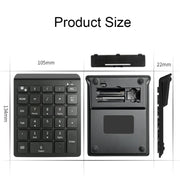 BT302 28 Keys Laptop Mini Wireless Keyboard, Spec: Bluetooth (Black)