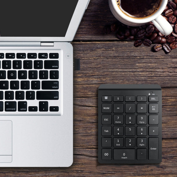 BT302 28 Keys Laptop Mini Wireless Keyboard, Spec: Bluetooth (Black)